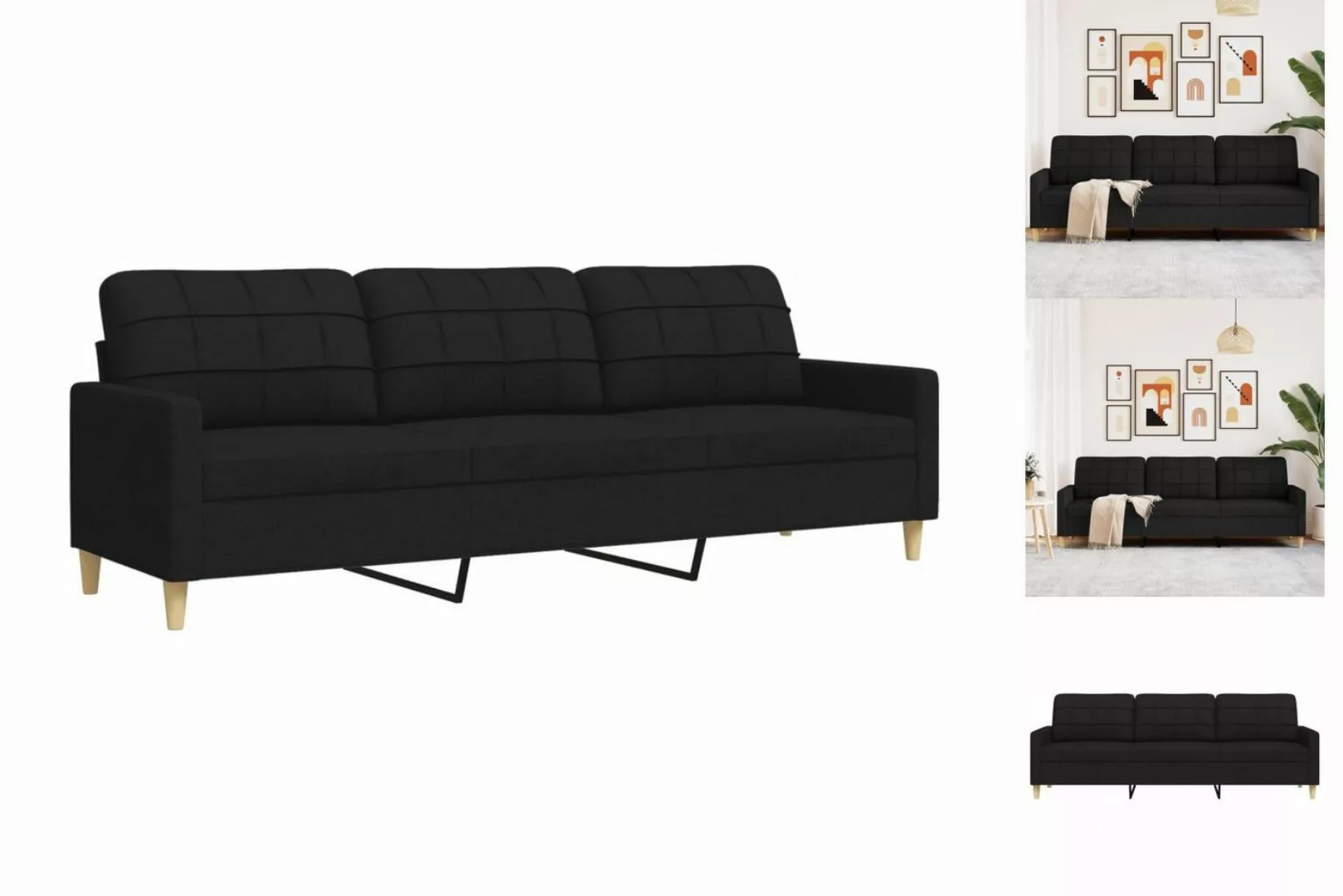 vidaXL Sofa 3-Sitzer-Sofa Taupe 210 cm Stoff günstig online kaufen