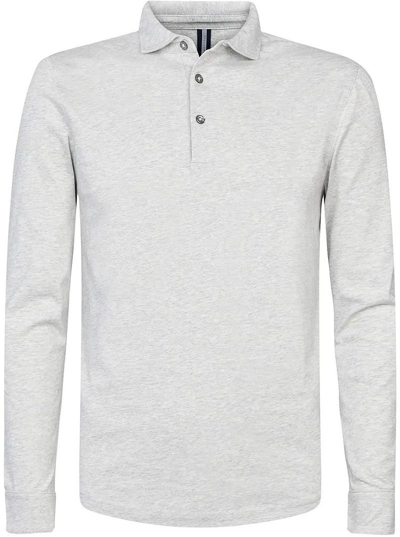 Profuomo Longsleeve Polo Grau Melange - Größe S günstig online kaufen