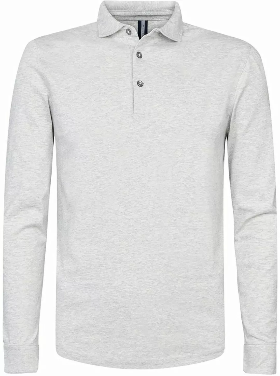 Profuomo Longsleeve Polo Grau Melange - Größe L günstig online kaufen