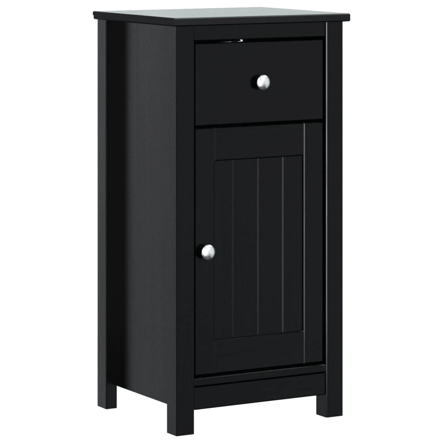 vidaXL Badschrank BERG Schwarz 40x34x80 cm Massivholz Kiefer günstig online kaufen