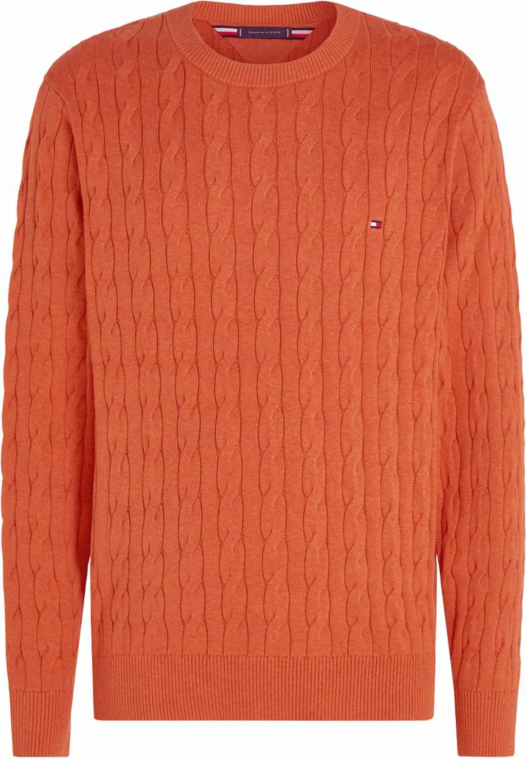 Tommy Hilfiger Pullover Cable Orange - Größe L günstig online kaufen