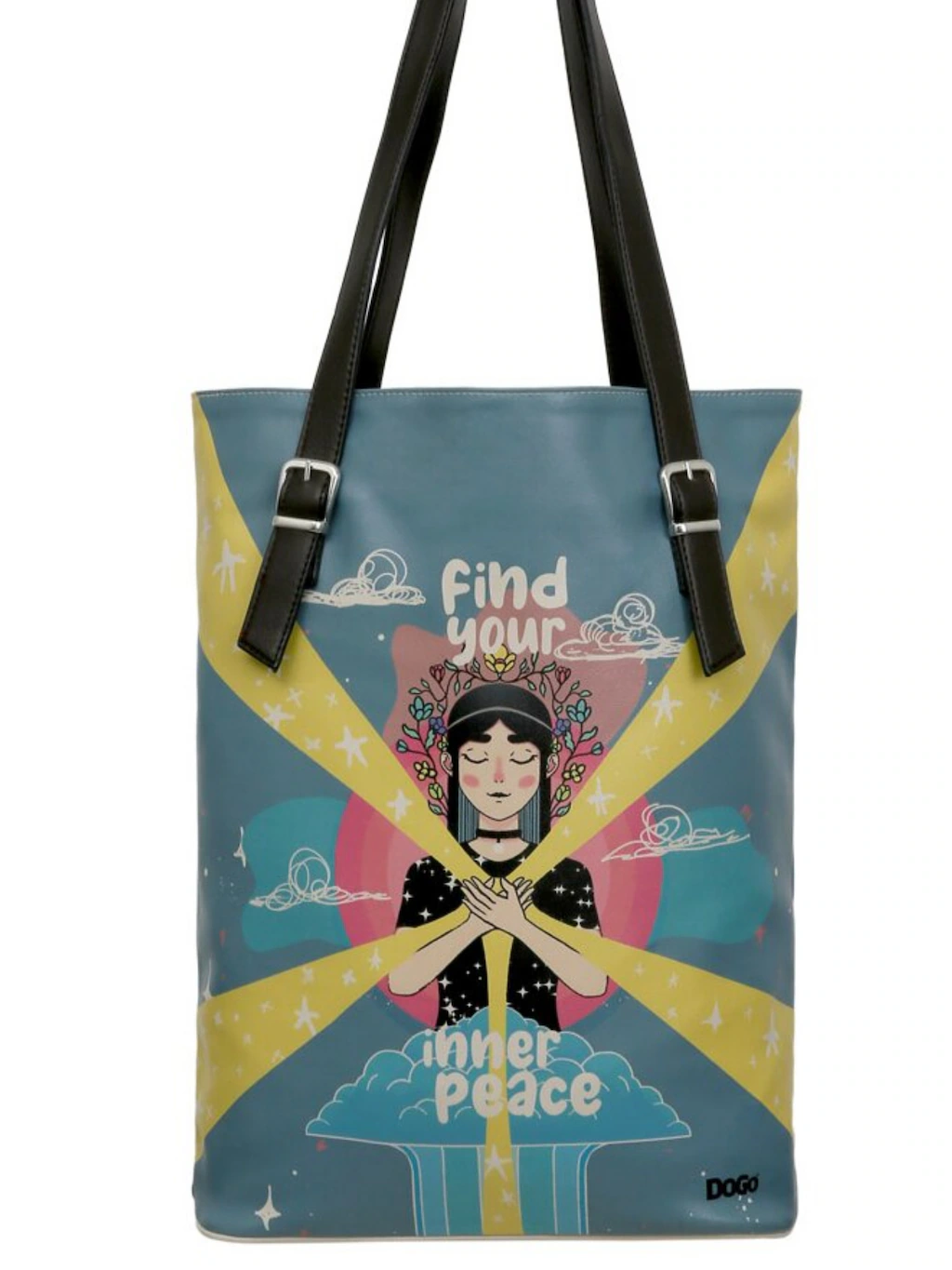 DOGO Umhängetasche "Damen Tall Bag Find Your Inner Peace Vegan Damen Handta günstig online kaufen