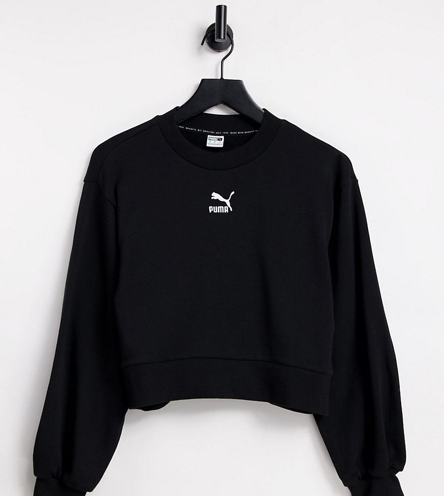 Puma Classics – Sweatshirt in Schwarz mit Ballonärmeln günstig online kaufen