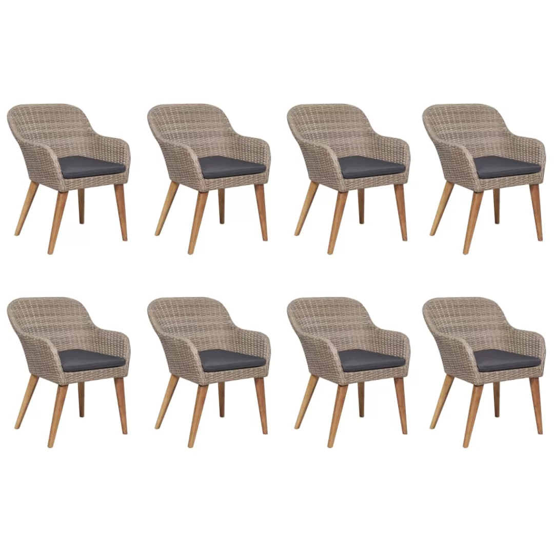 9-tlg. Garten-essgruppe Poly Rattan Braun günstig online kaufen