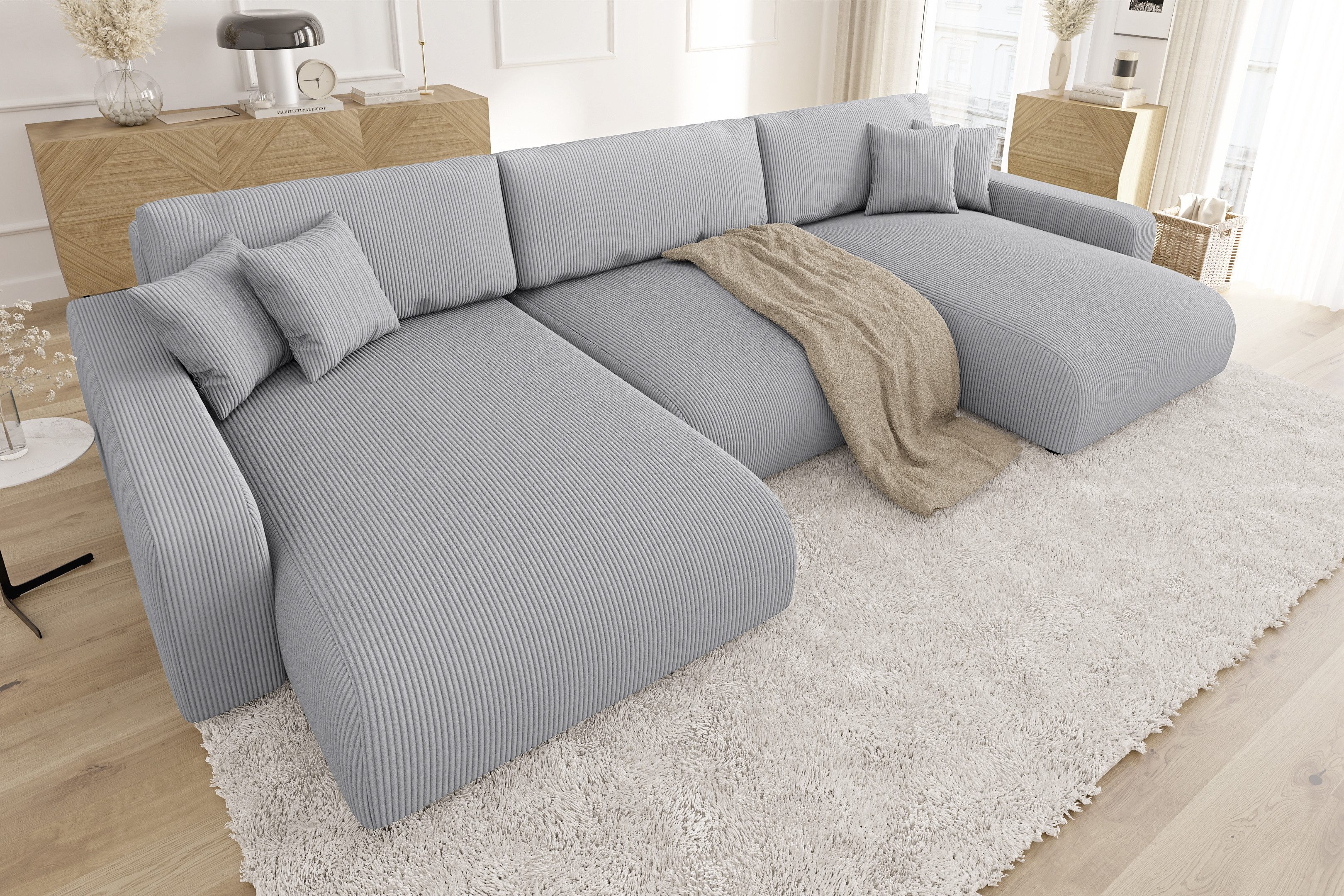 S-Style Möbel Wohnlandschaft Emma mit Schlaffunktion günstig online kaufen