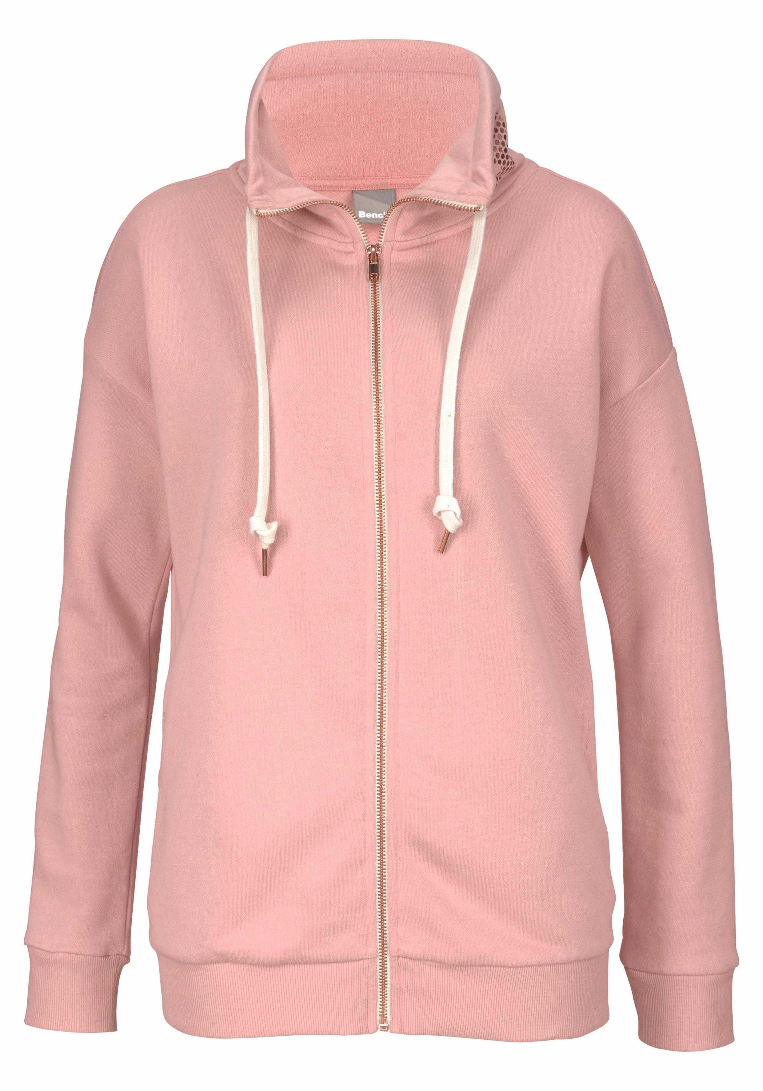 Bench. Sweatjacke, mit Glanzprint am Stehkragen, Loungeanzug günstig online kaufen