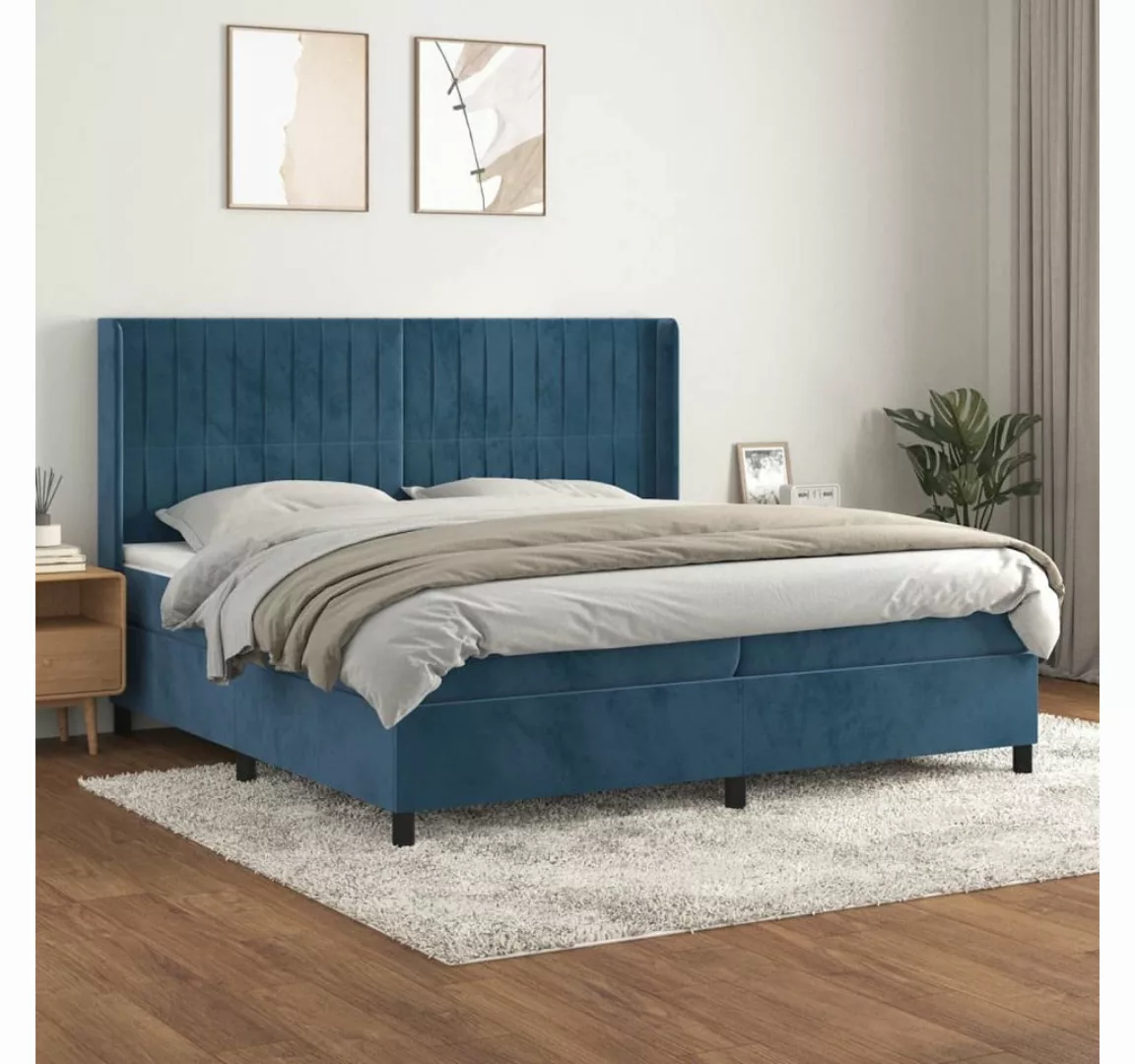 vidaXL Boxspringbett Bett Boxspringbett Samt komplett mit Matratze & Topper günstig online kaufen