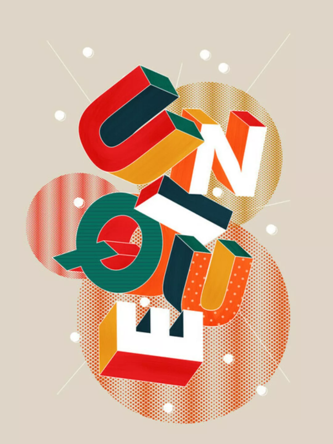 Poster / Leinwandbild - Unique - 3d Letters günstig online kaufen
