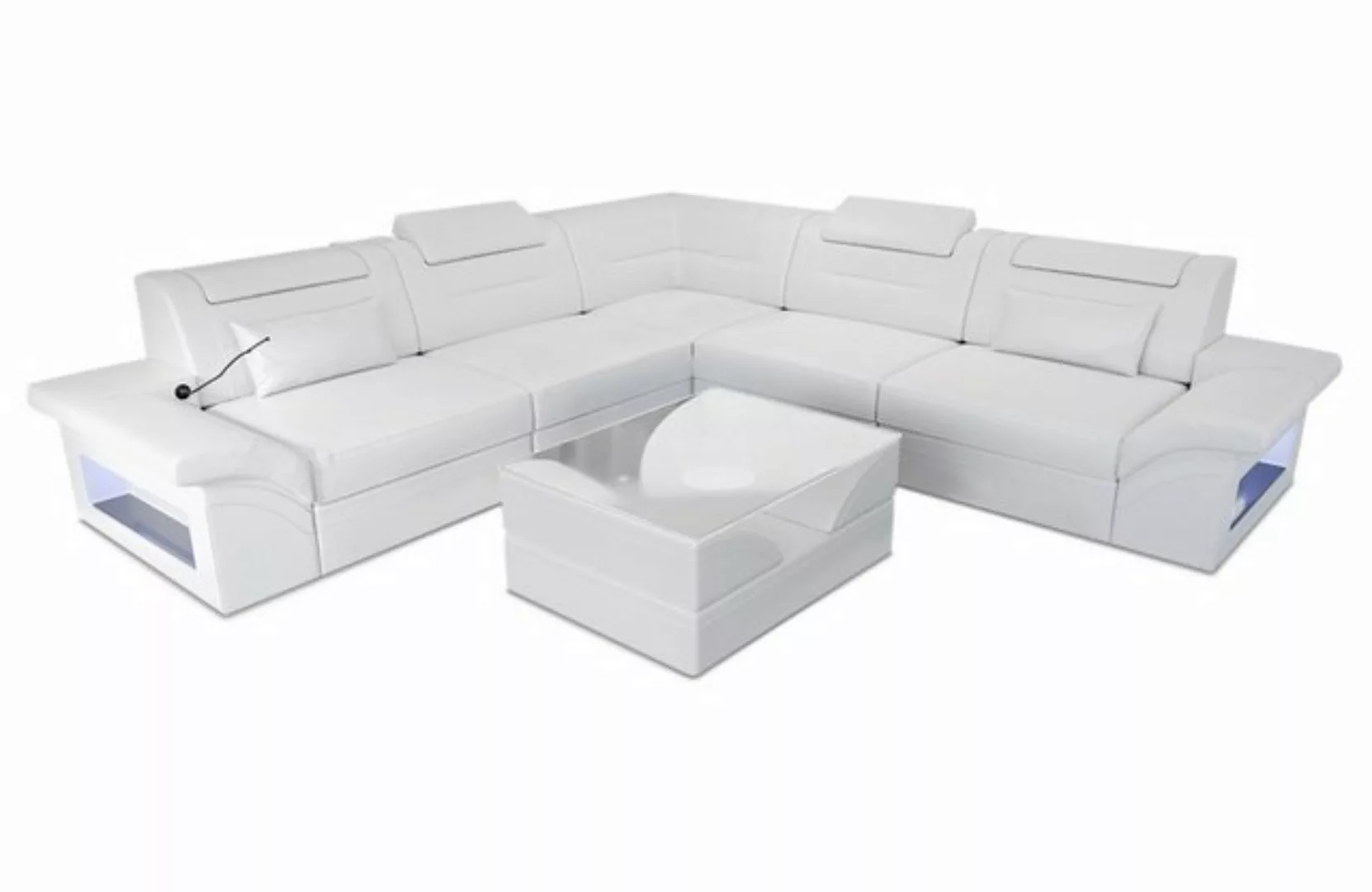 Sofa Dreams Ecksofa Sofa Leder Brianza L Form Ledersofa, Couch, mit LED, wa günstig online kaufen