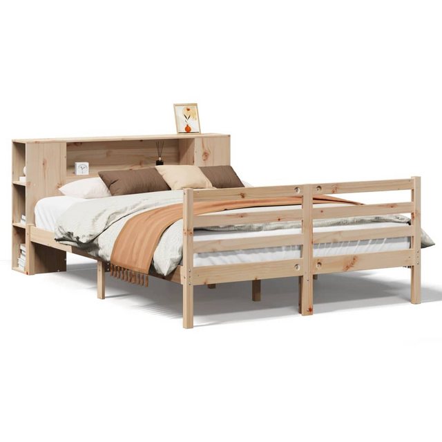 vidaXL Bett, Massivholzbett mit Regal ohne Matratze 160x200 cm Kiefernholz günstig online kaufen