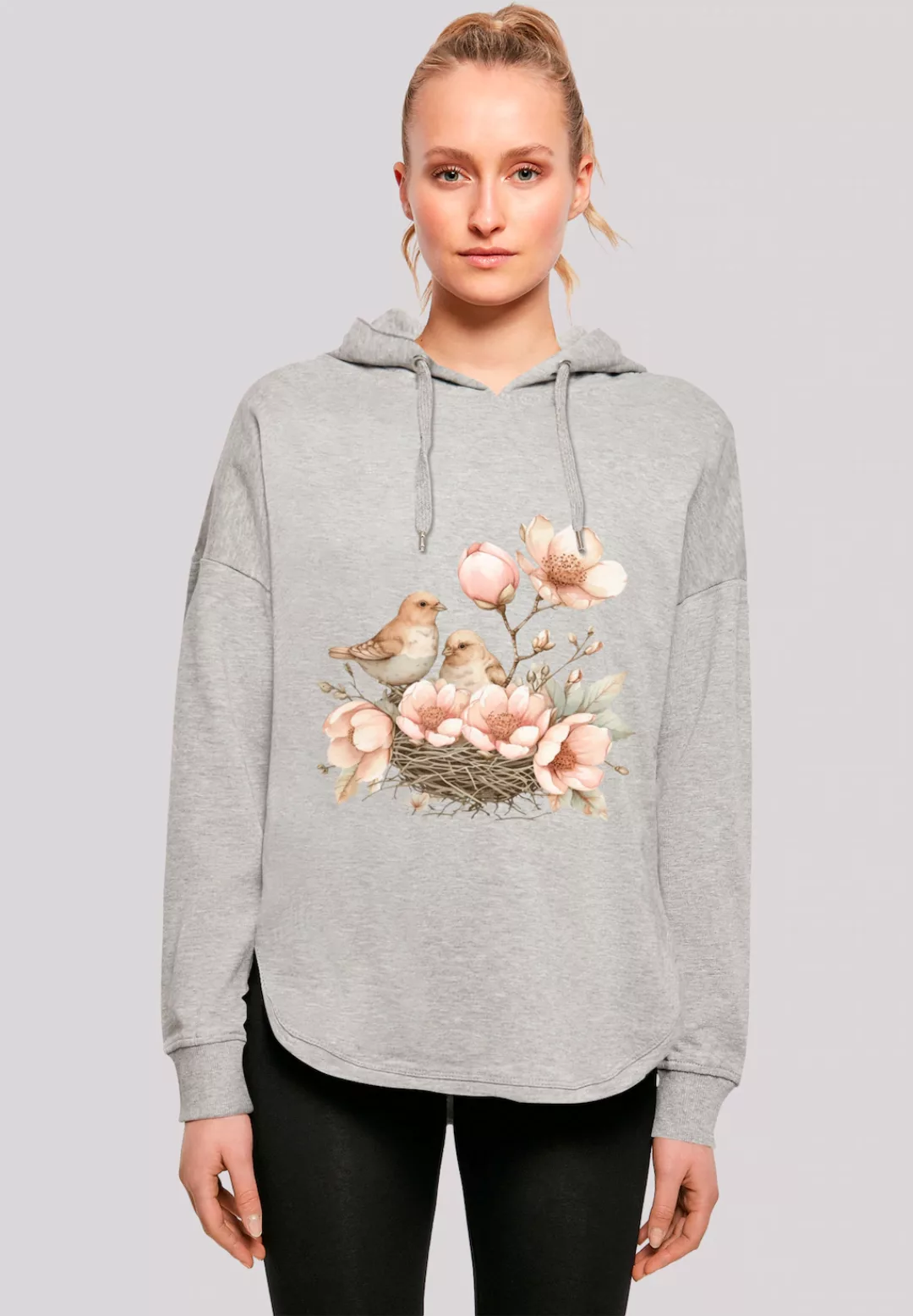 F4NT4STIC Kapuzenpullover "Vogelnest Blumen", Premium Qualität günstig online kaufen