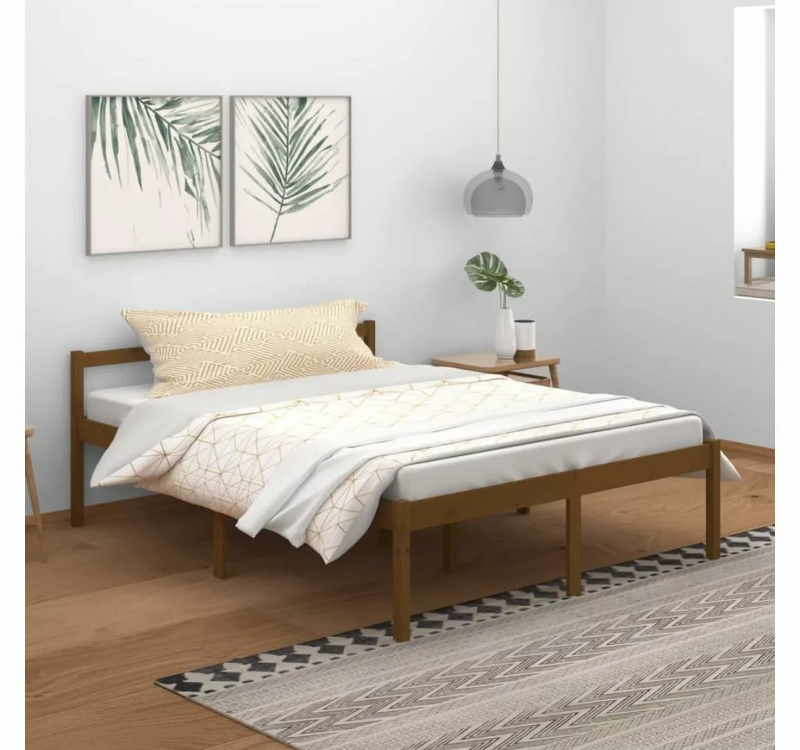 furnicato Bett Seniorenbett Honigbraun 150x200 cm Massivholz Kiefer günstig online kaufen