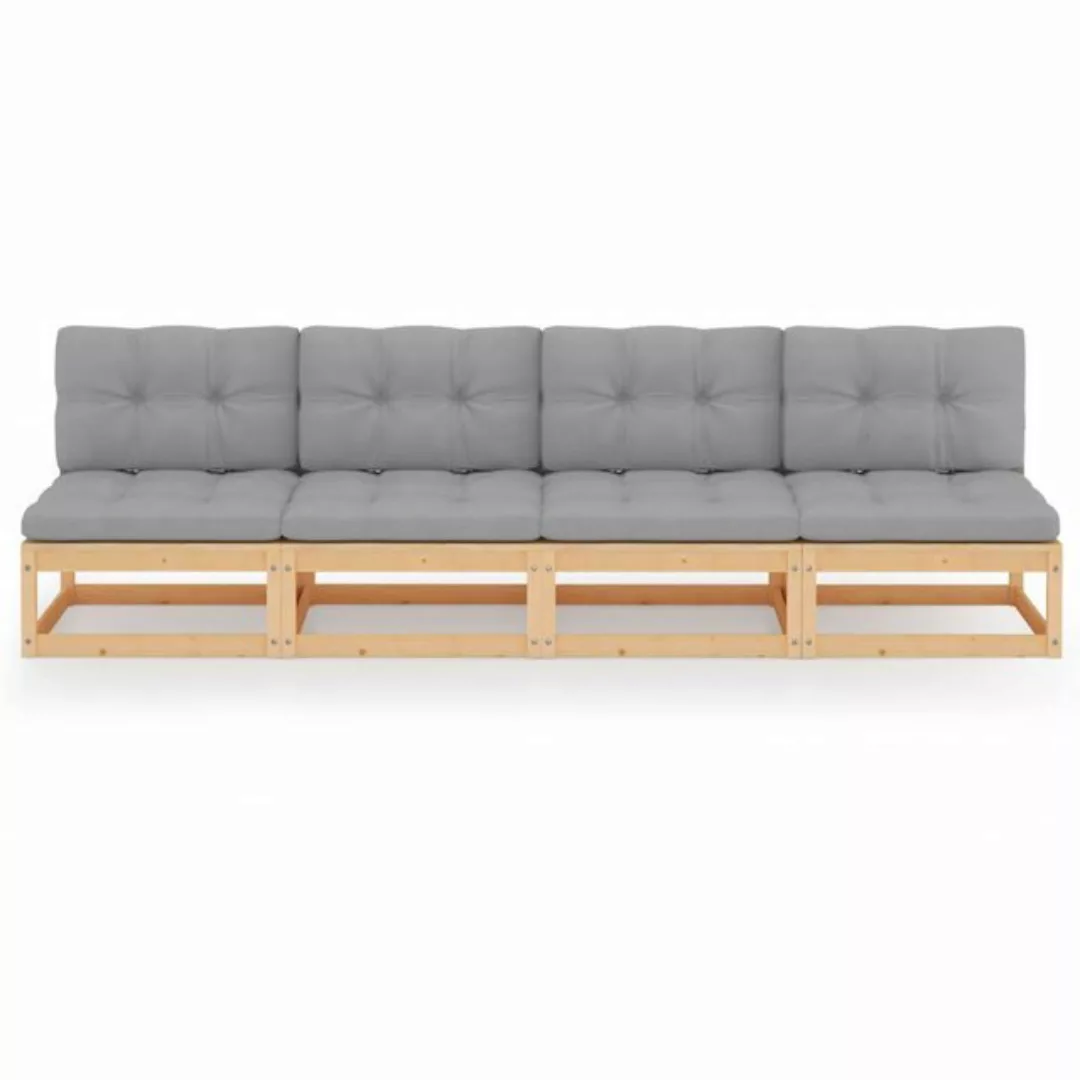 4-sitzer-sofa Mit Kissen Kiefer Massivholz günstig online kaufen