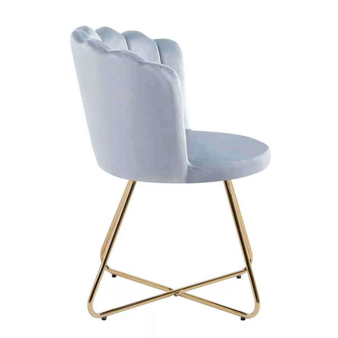 Design Stuhl Esszimmer in Muschelform Gestell aus Metall (2er Set) günstig online kaufen