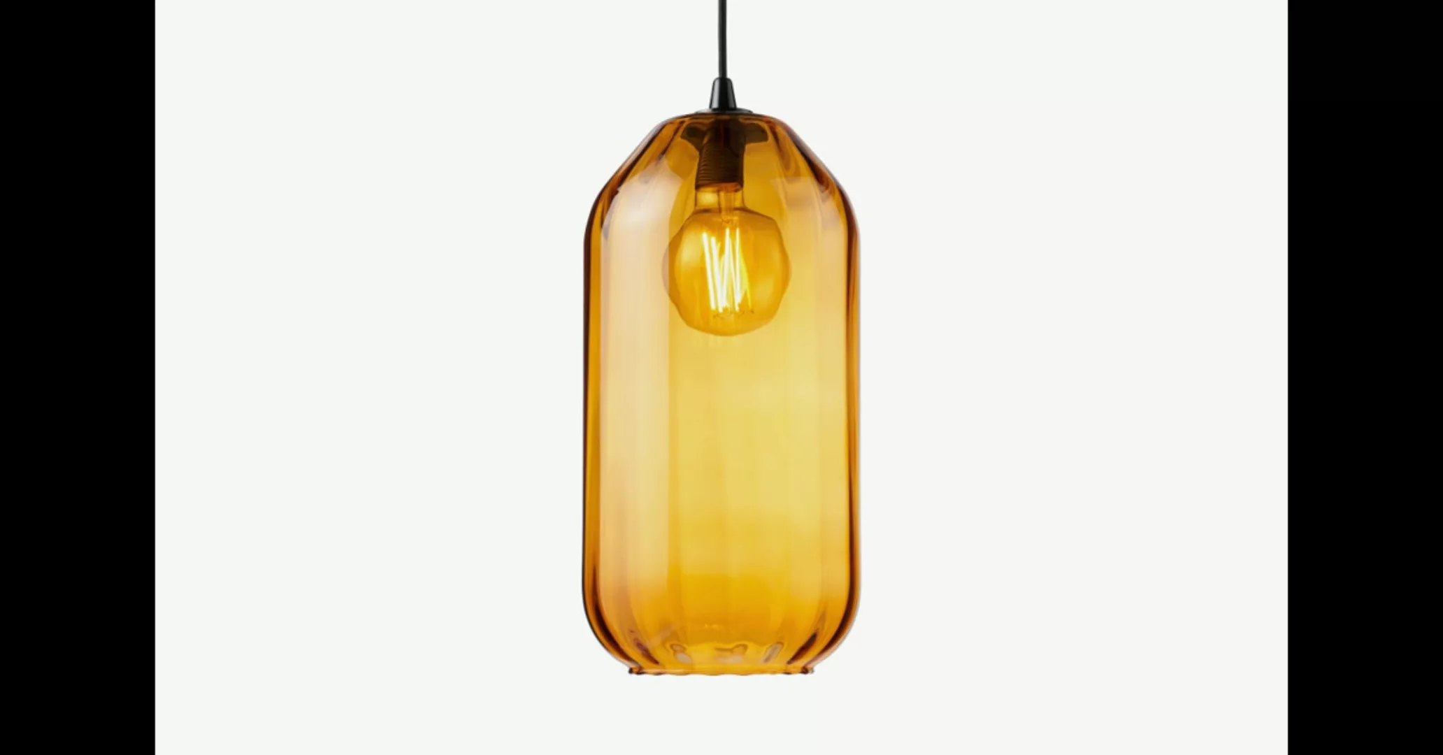 Andes hoher Lampenschirm, Glas in Bernsteingelb - MADE.com günstig online kaufen