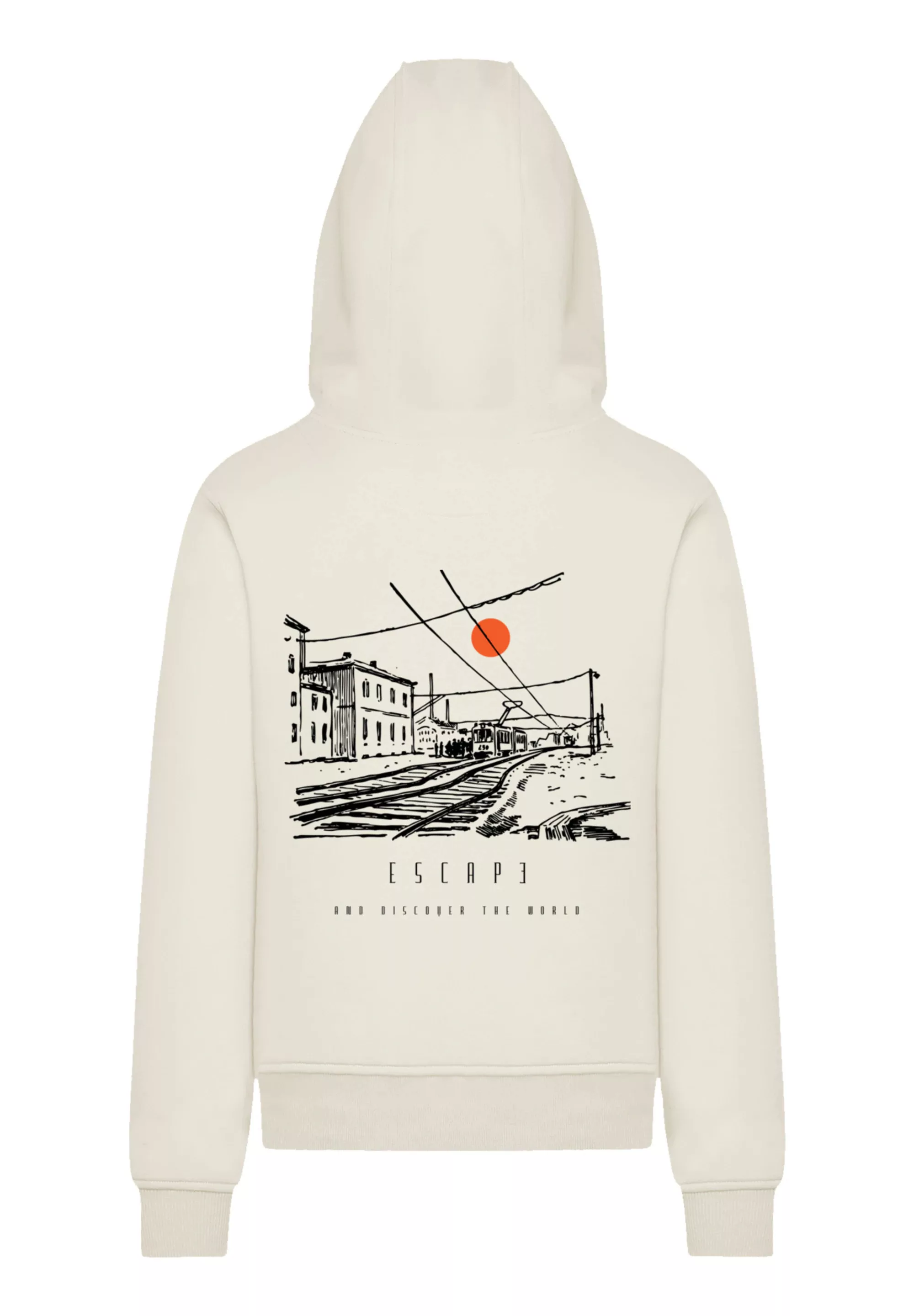 F4NT4STIC Kapuzenpullover "Escape Discover the World Town Train Station", P günstig online kaufen