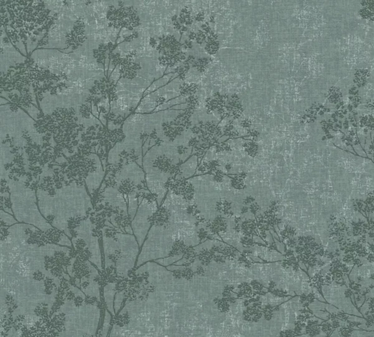 Bricoflor Dunkelgrüne Tapete mit Bäume Design Grüne Vliestapete Asiatisch f günstig online kaufen