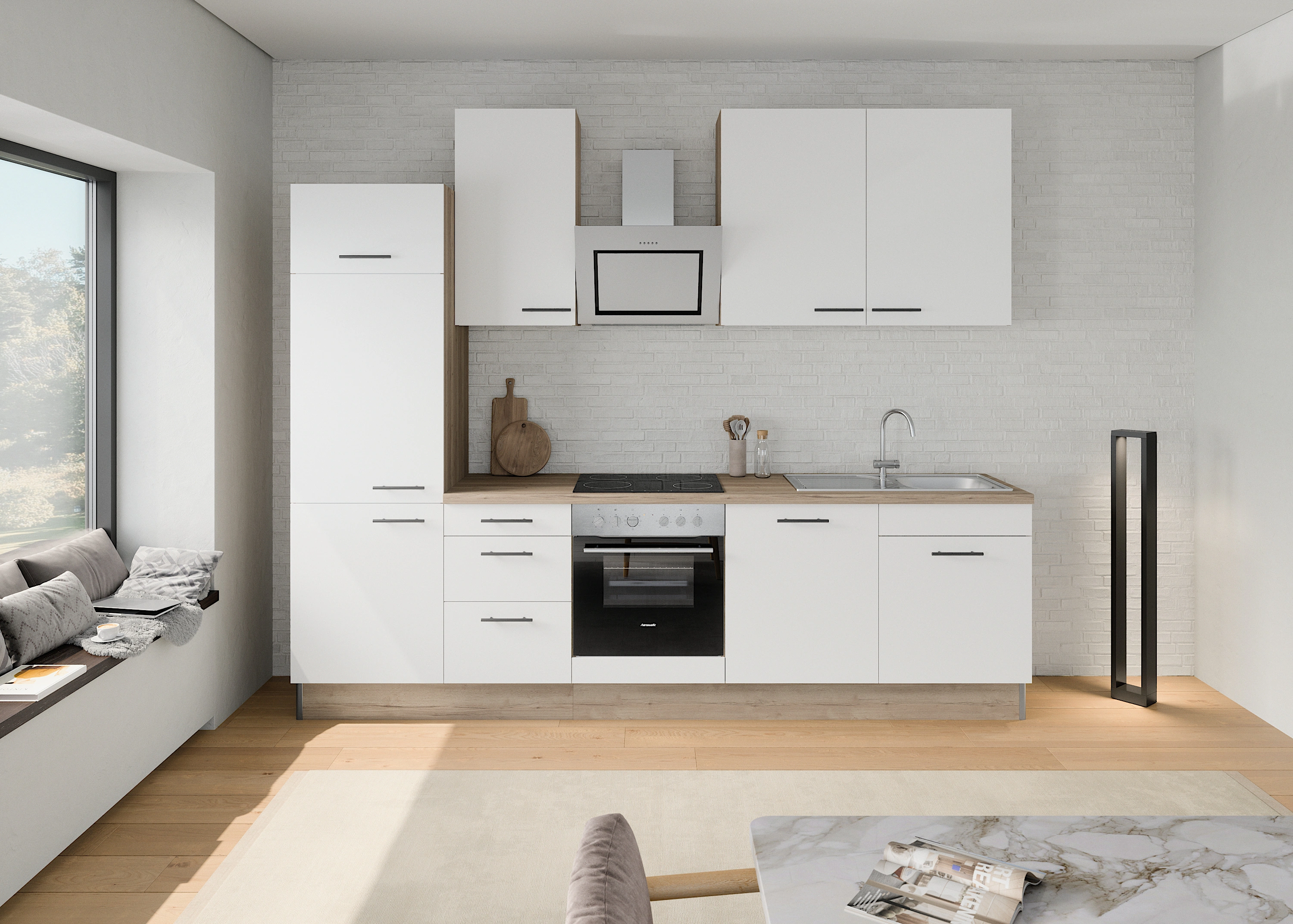 OPTIFIT Küchenzeile "Fiona", Breite 290 cm, mit Hanseatic-E-Geräten, in Pre günstig online kaufen