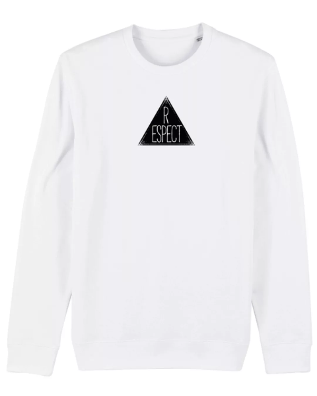 Bio Unisex Rundhals-sweatshirt - "Switch - Respect" In Weiß günstig online kaufen