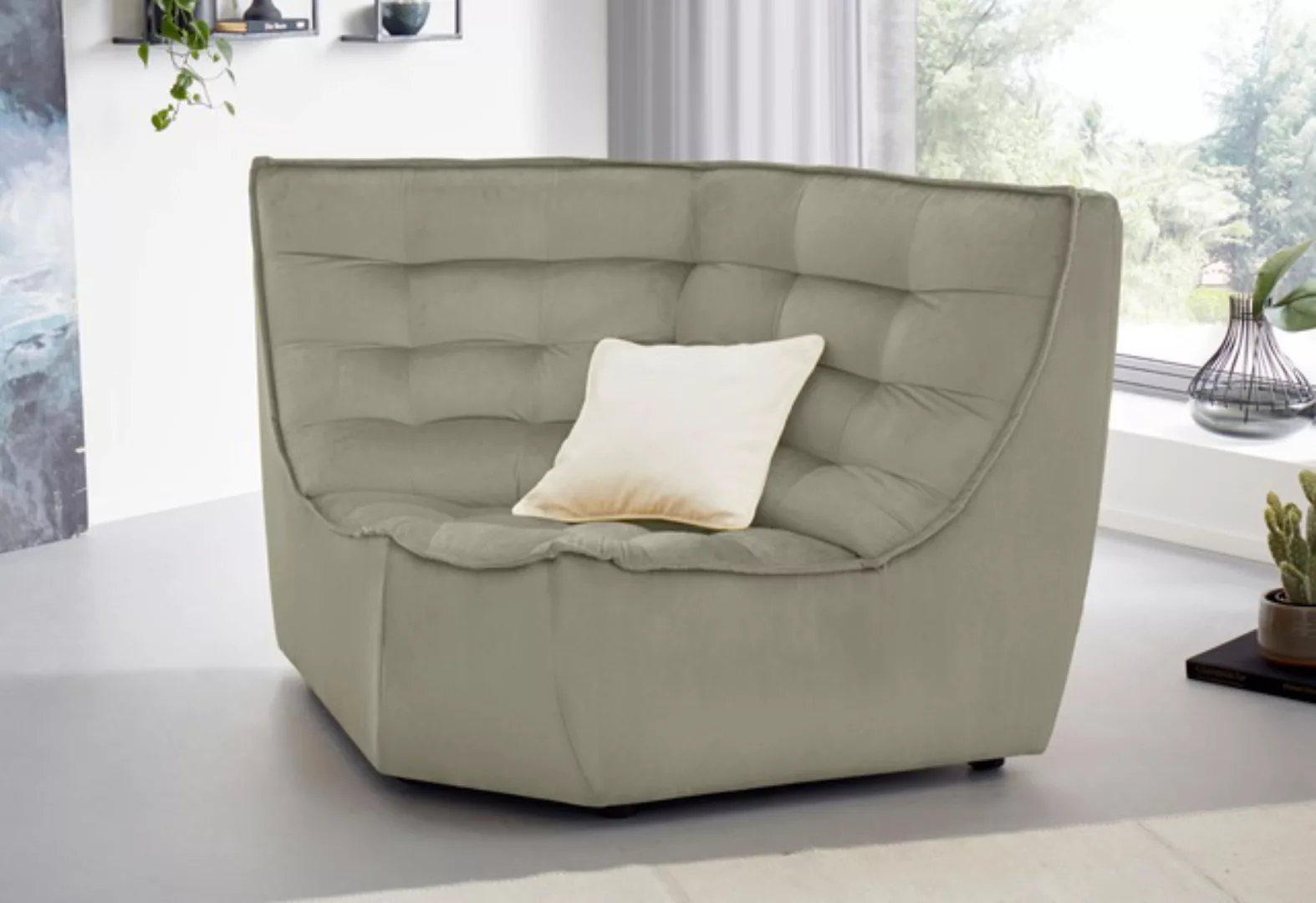 CALIA ITALIA Ecksofa »Banjo, Eckelement, tolles Design und hoher Sitzkomfor günstig online kaufen