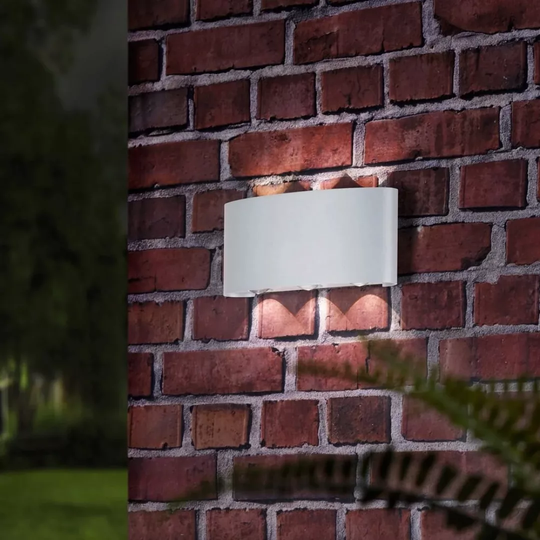 famlights | LED Außenwandleuchte Maximilian aus Aluminium in Weiß-matt günstig online kaufen