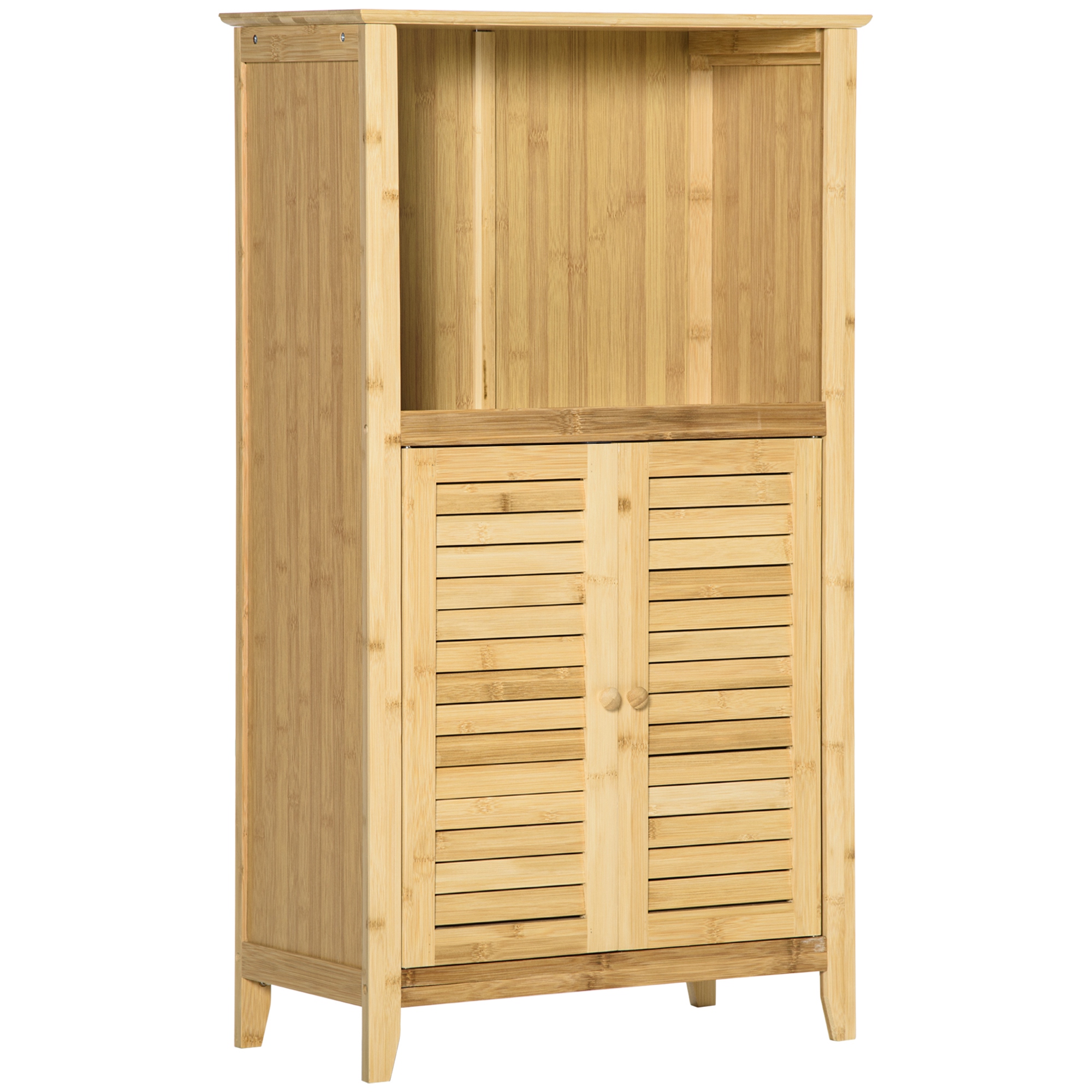 HOMCOM Badzimmerschrank Standregal aus Bambus, offenes Regal, Natur, 50x25, günstig online kaufen