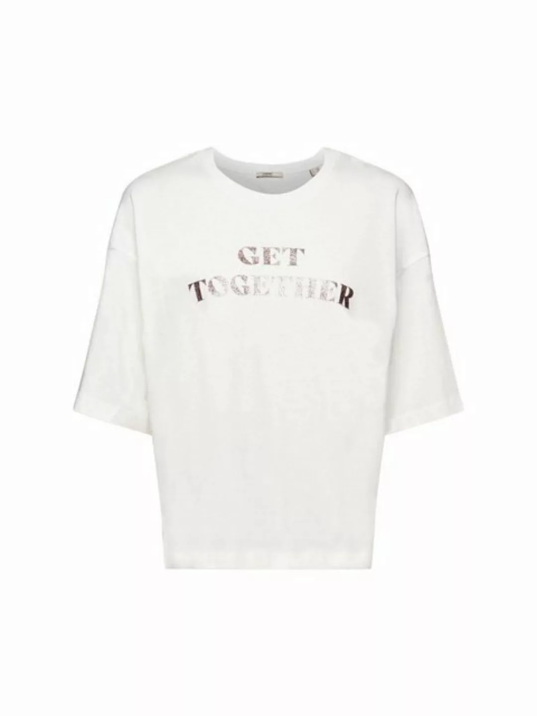 Esprit T-Shirt T-Shirt mit Glitzerprint (1-tlg) günstig online kaufen
