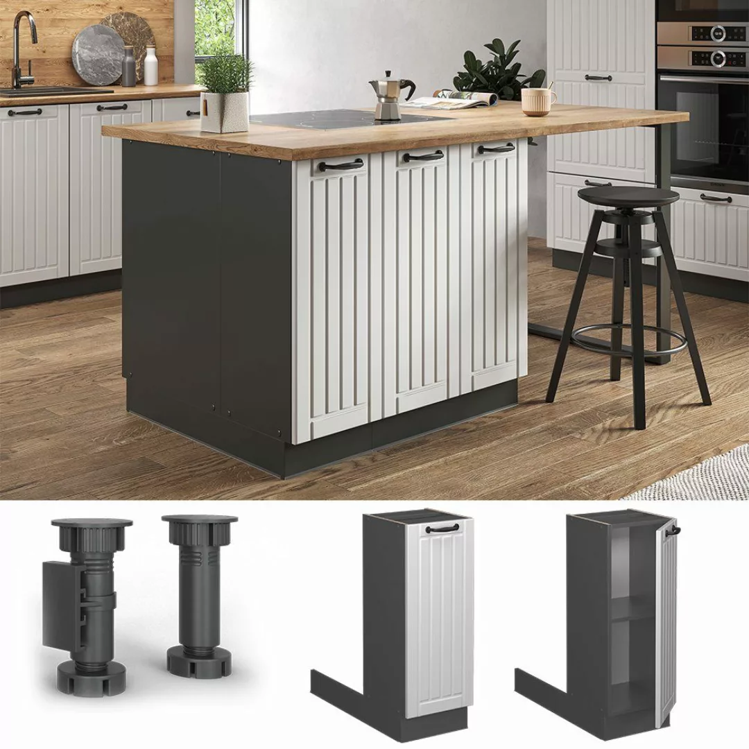 Vicco Unterschrank Fame-Line, Weiß Landhaus/Anthrazit, 30 günstig online kaufen
