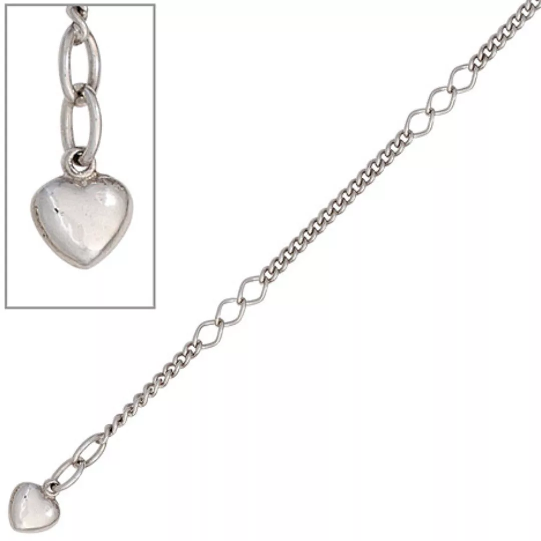 SIGO Fußkettchen Fußkette Herz 925 Sterling Silber rhodiniert 27 cm Karabin günstig online kaufen