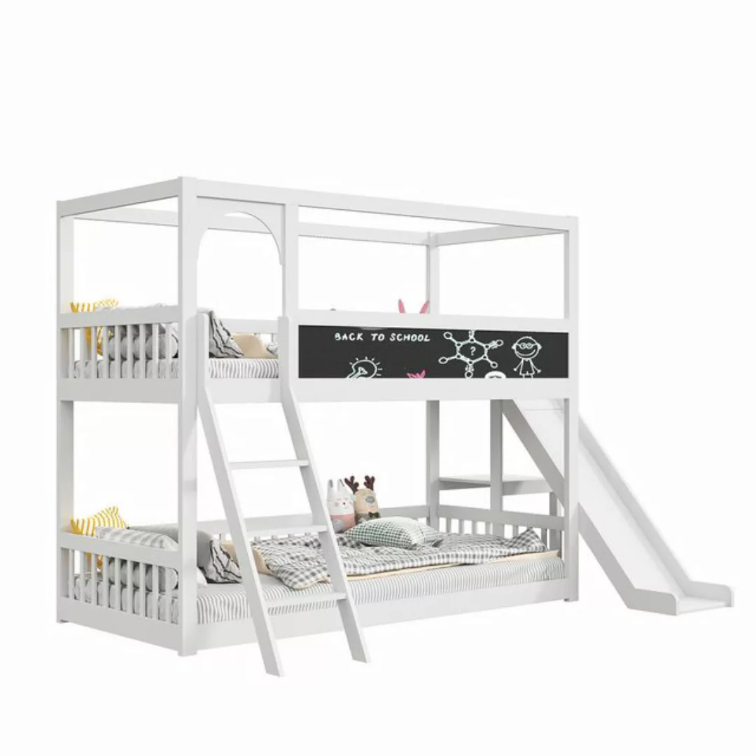 FUROKOY Etagenbett Kinderbett 90x200cm Hausbett Hochbett Kiefernholzbett, m günstig online kaufen