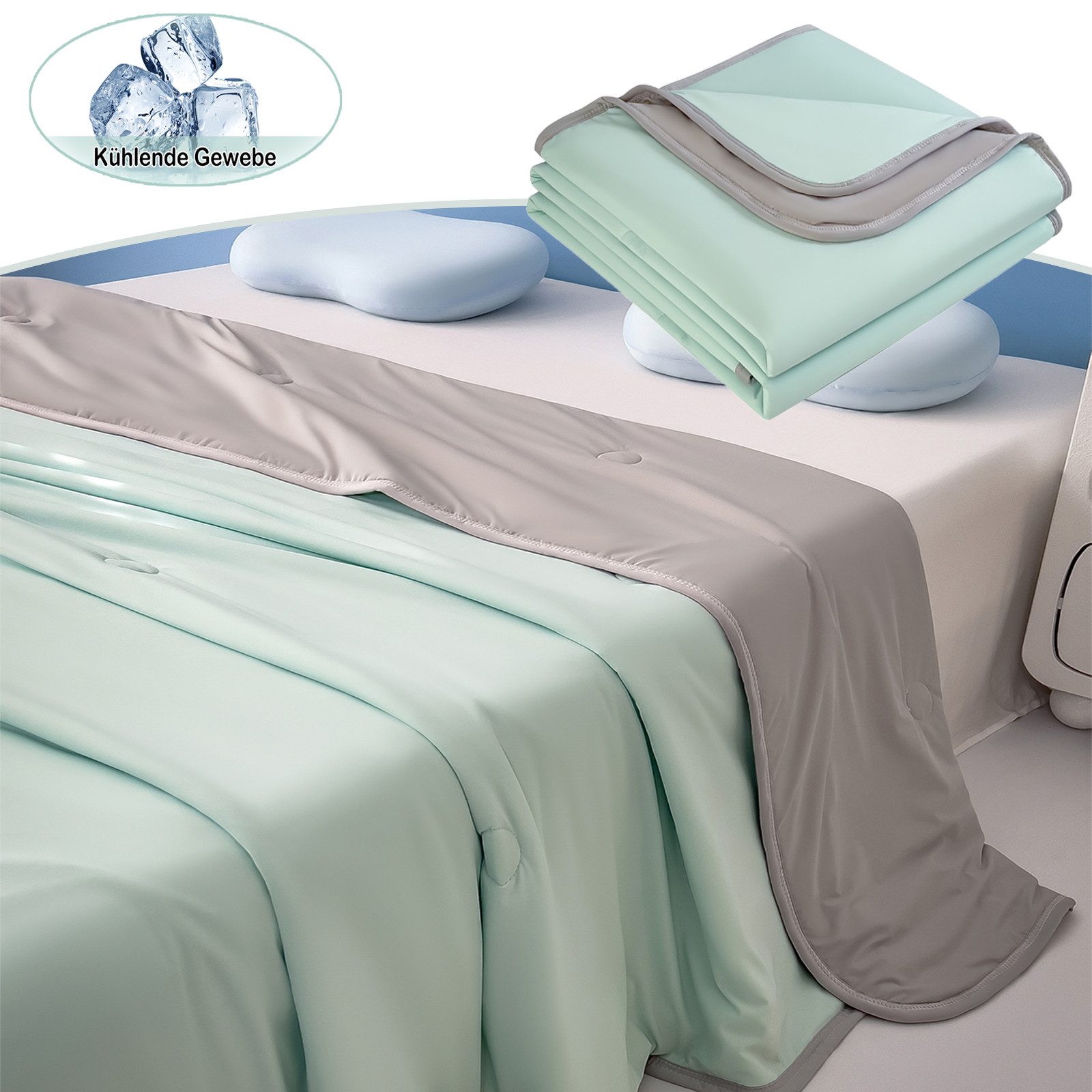 Jibenhome Kunstfaserbettdecke Sommerbettdecke Doppelseitige Kuscheldecke Be günstig online kaufen