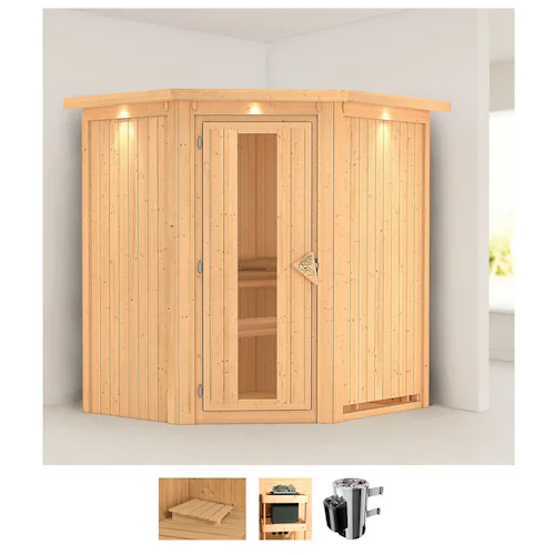 Karibu Sauna »Tomke«, 3,6-kW-Plug & Play Ofen mit integrierter Steuerung günstig online kaufen