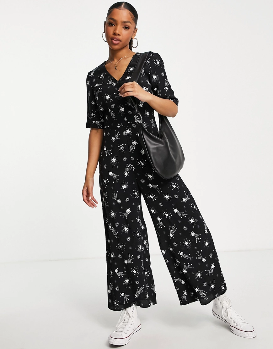 Nobody's Child – Sharona – Gepunkteter Jumpsuit in Schwarz günstig online kaufen