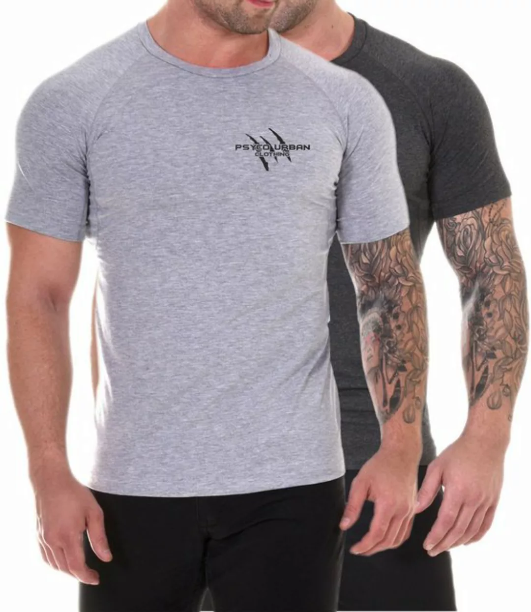 Psycho Urban Print-Shirt (Set) Basic Fitness T-Shirt im Doppelpack günstig online kaufen
