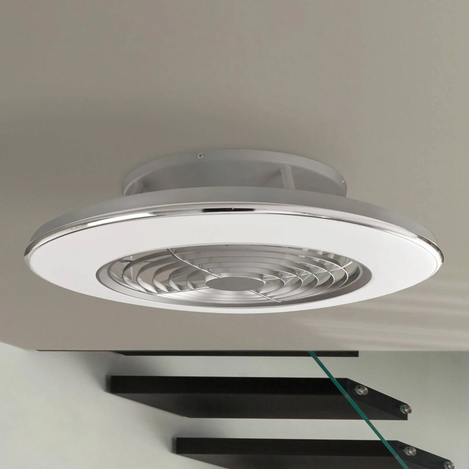 Deckenventilator Alisio, LED, App-steuerbar, chrom günstig online kaufen