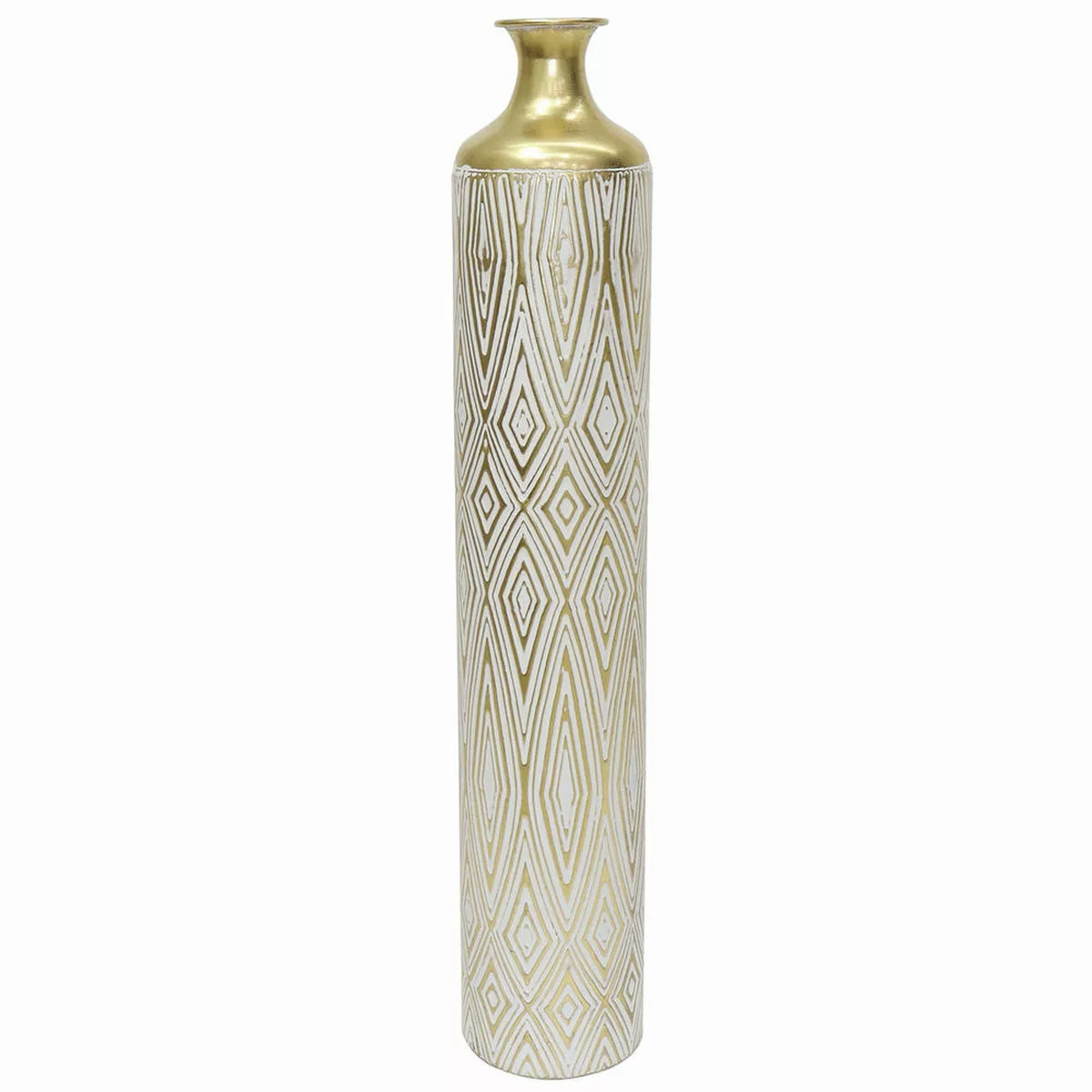 Vase Dkd Home Decor Weiß Metall Kolonial (15 X 15 X 85 Cm) günstig online kaufen