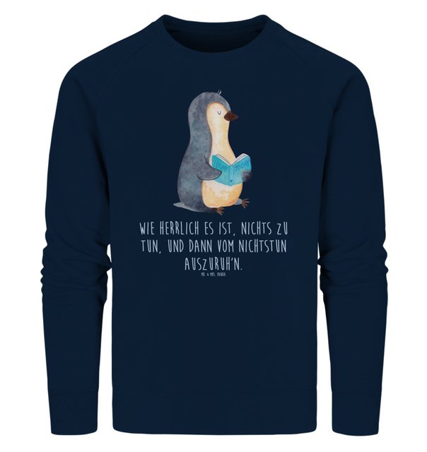 Mr. & Mrs. Panda Longpullover Größe XS Pinguin Buch - French Navy - Geschen günstig online kaufen