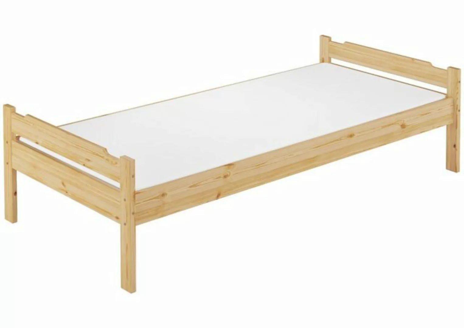 Erst-Holz® Gemütliches Holzbett 90x200 mit Matratze und Federleisten natur günstig online kaufen