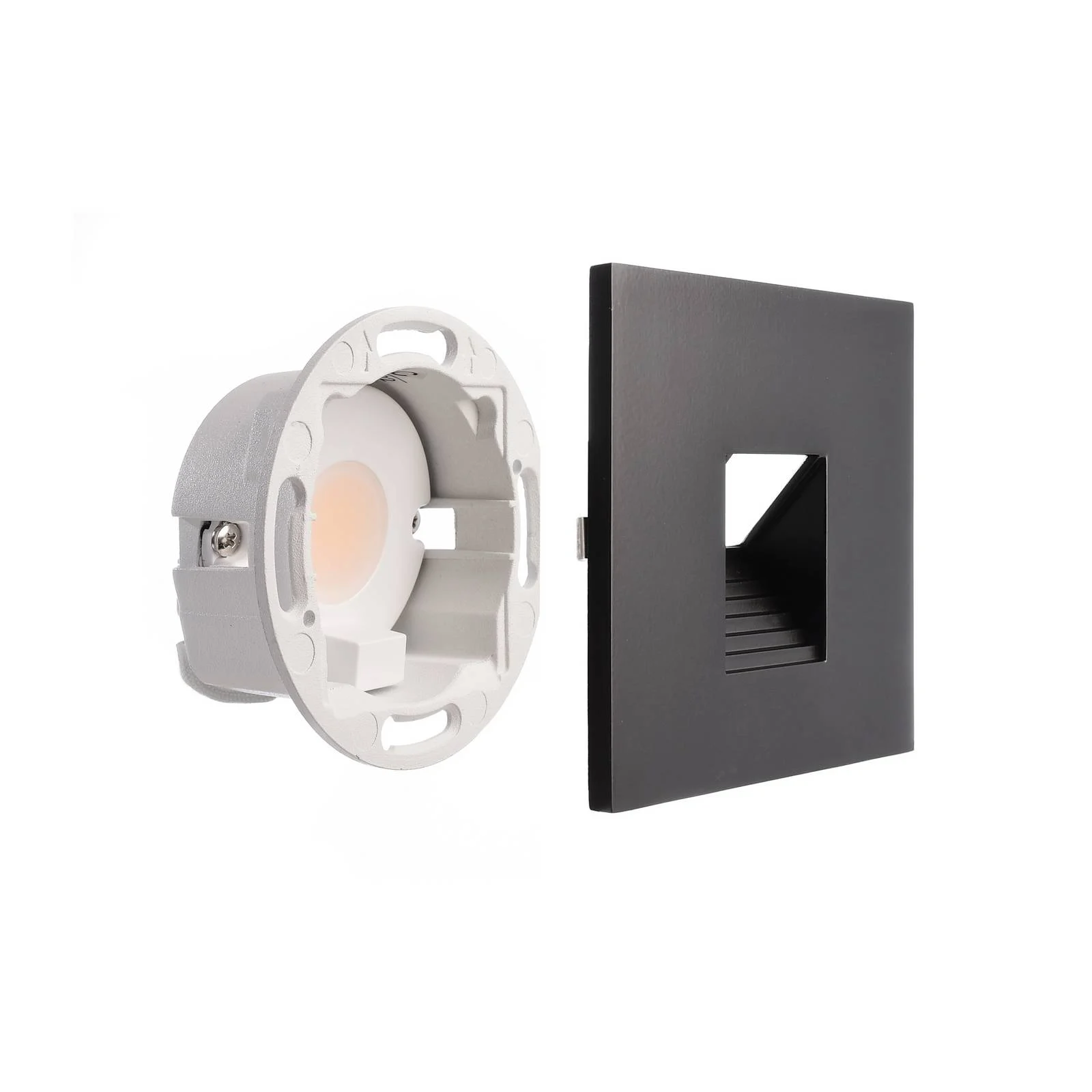 LED-Wandeinbaulampe SET Alwaid schwarz 8 x 8 cm Stufe 2.700K günstig online kaufen