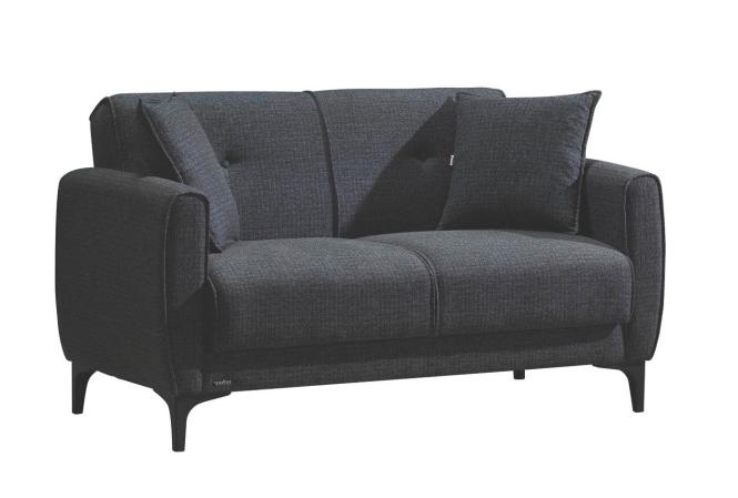 2-Sitzer Schlafsofa mit Bettkasten 138 cm breit Grau SAN-MARINO günstig online kaufen