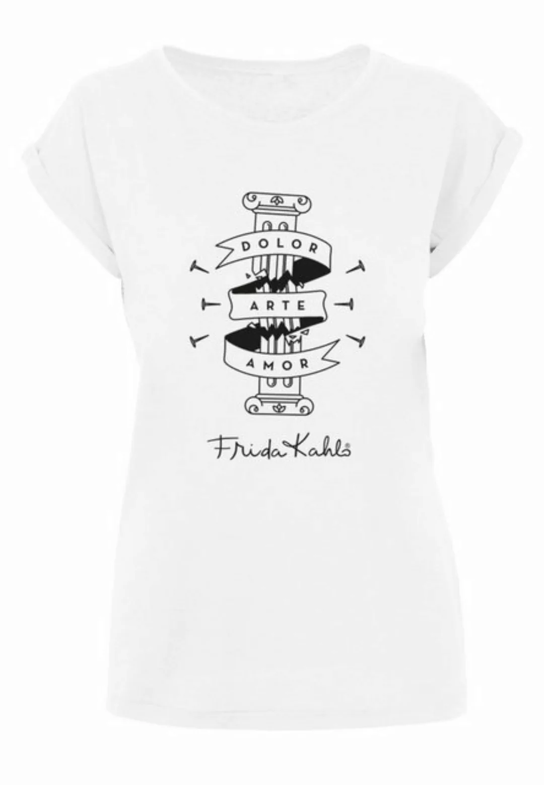 Merchcode T-Shirt Merchcode Damen Ladies Frida Kahlo - Dolor Arte Amor T-Sh günstig online kaufen
