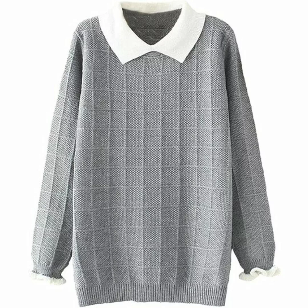 KIKI Blusentop Damen Pullover Strickpullover Langarm Sweatshirt Elegant Lan günstig online kaufen