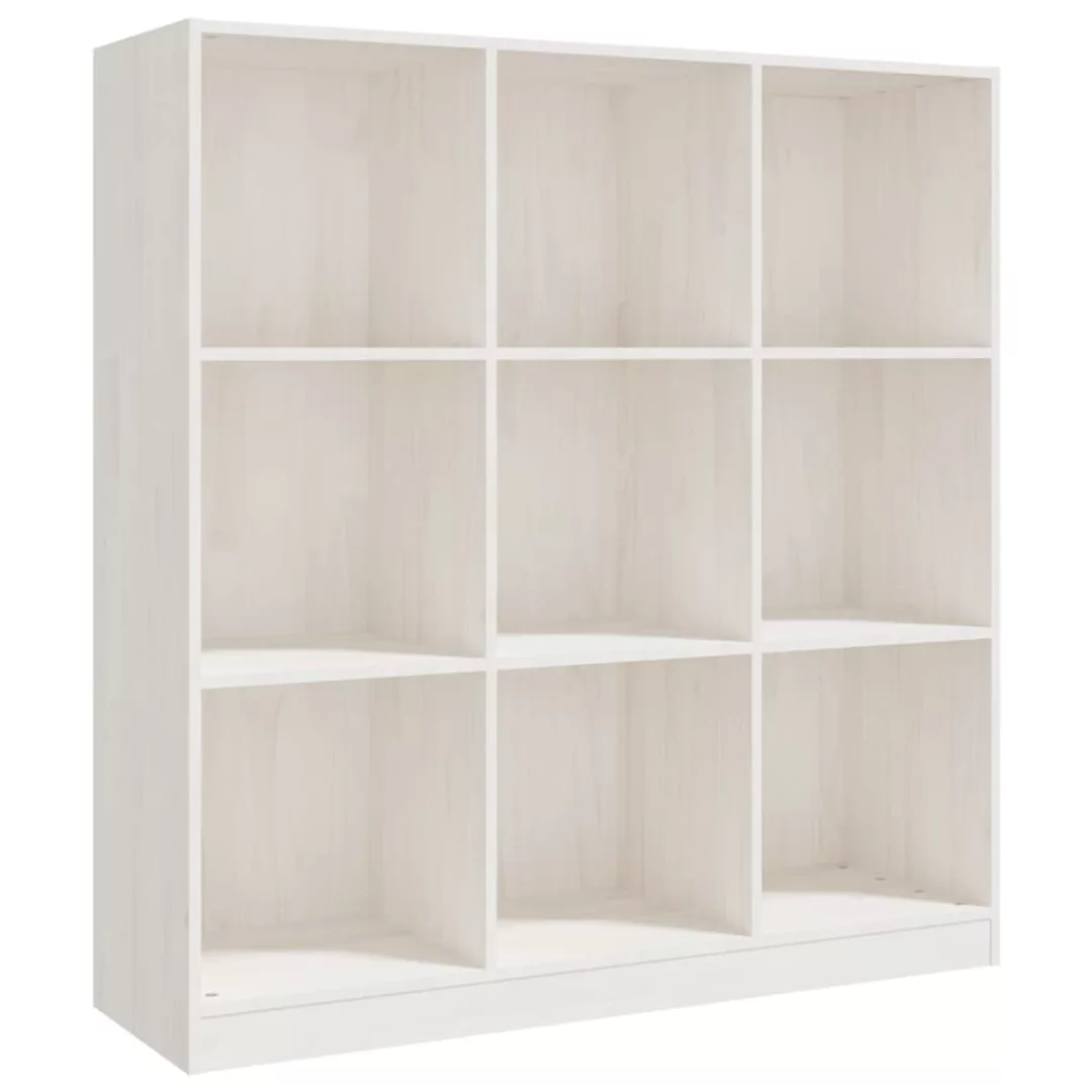 Bücherregal/raumteiler Weiß 104x33,5x110 Cm Massivholz Kiefer günstig online kaufen