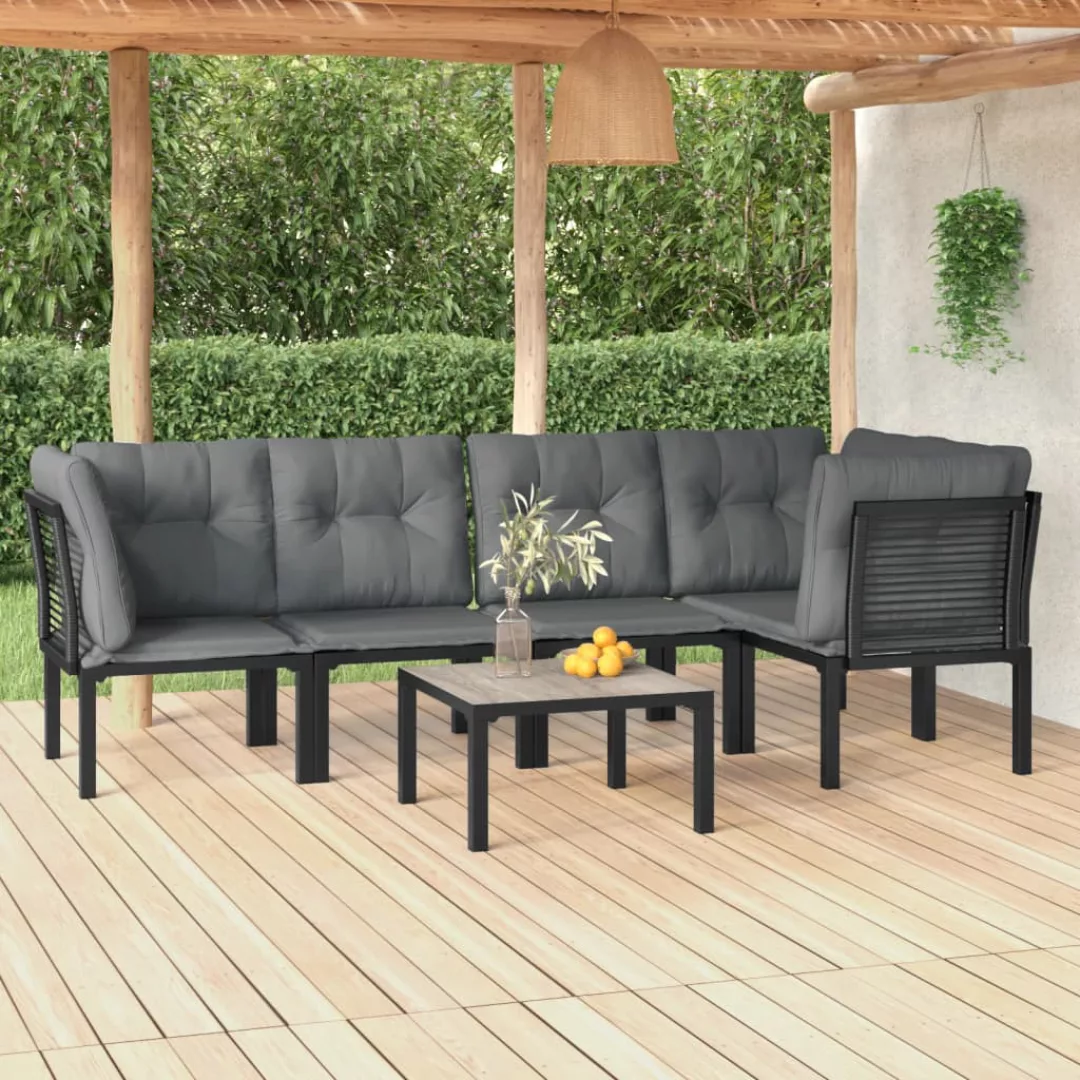 Vidaxl 6-tlg. Garten-lounge-set Schwarz Und Grau Poly Rattan günstig online kaufen