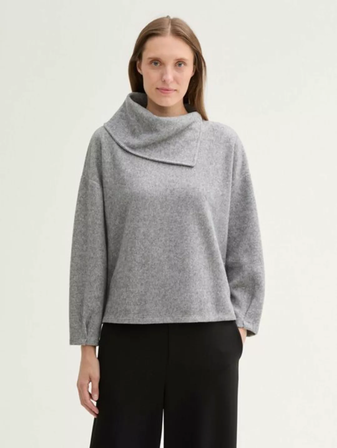 TOM TAILOR Sweatshirt Sweatshirt mit asymmetrischem Kragen günstig online kaufen