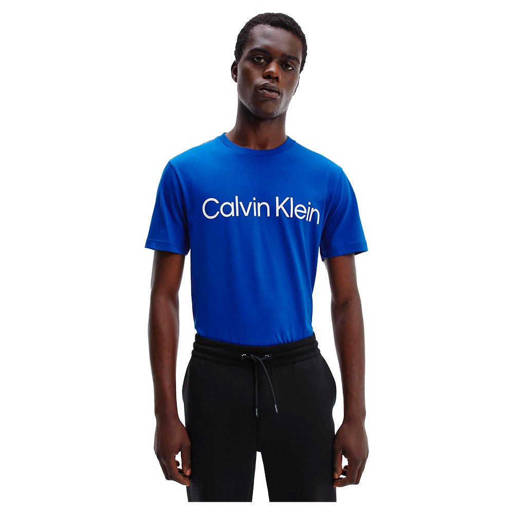 Calvin Klein Cotton Front Logo Kurzärmeliges T-shirt XL Mid Azure Blue günstig online kaufen