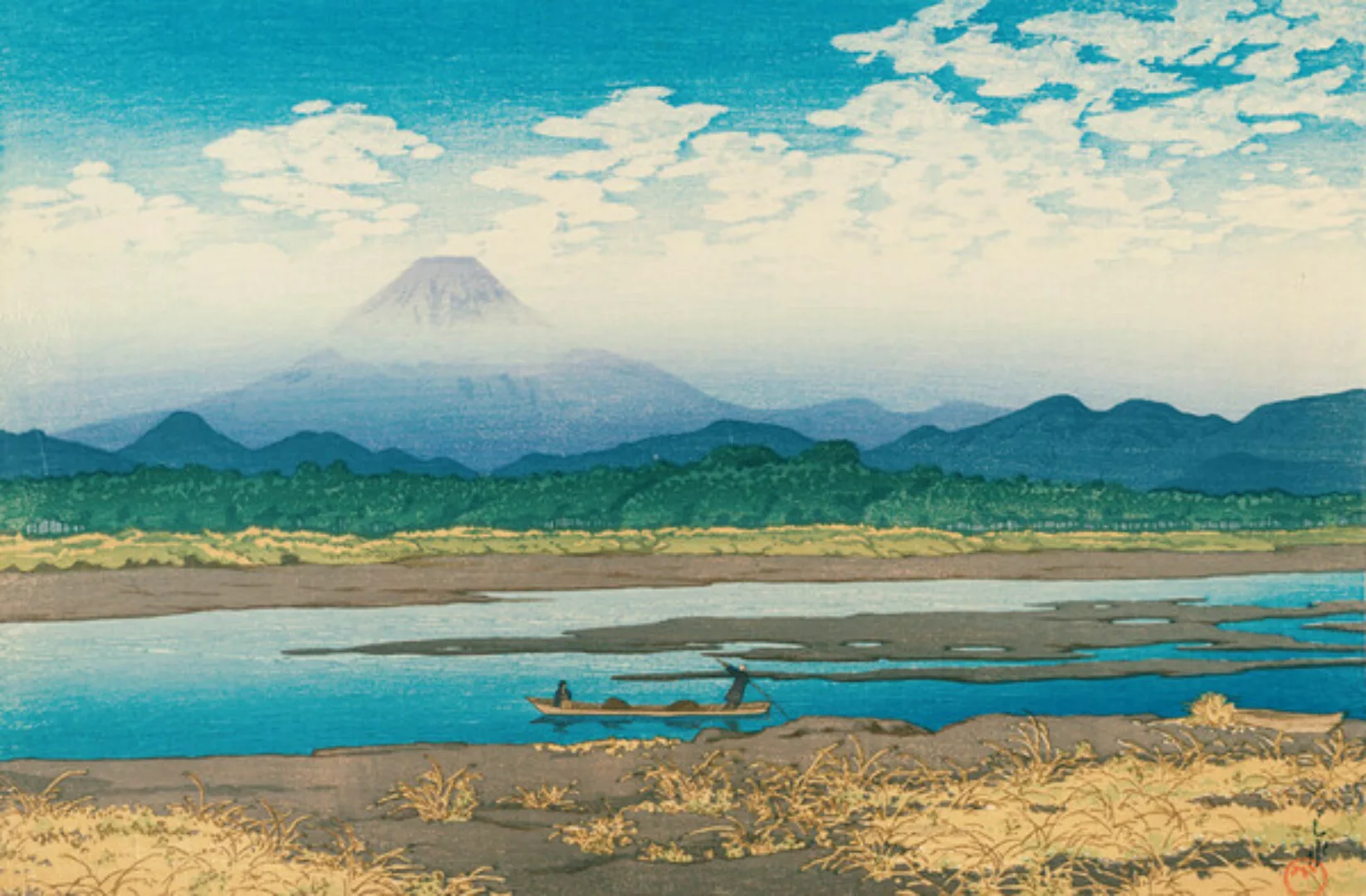 Poster / Leinwandbild - Mount Fuji By Hasui Kawase günstig online kaufen