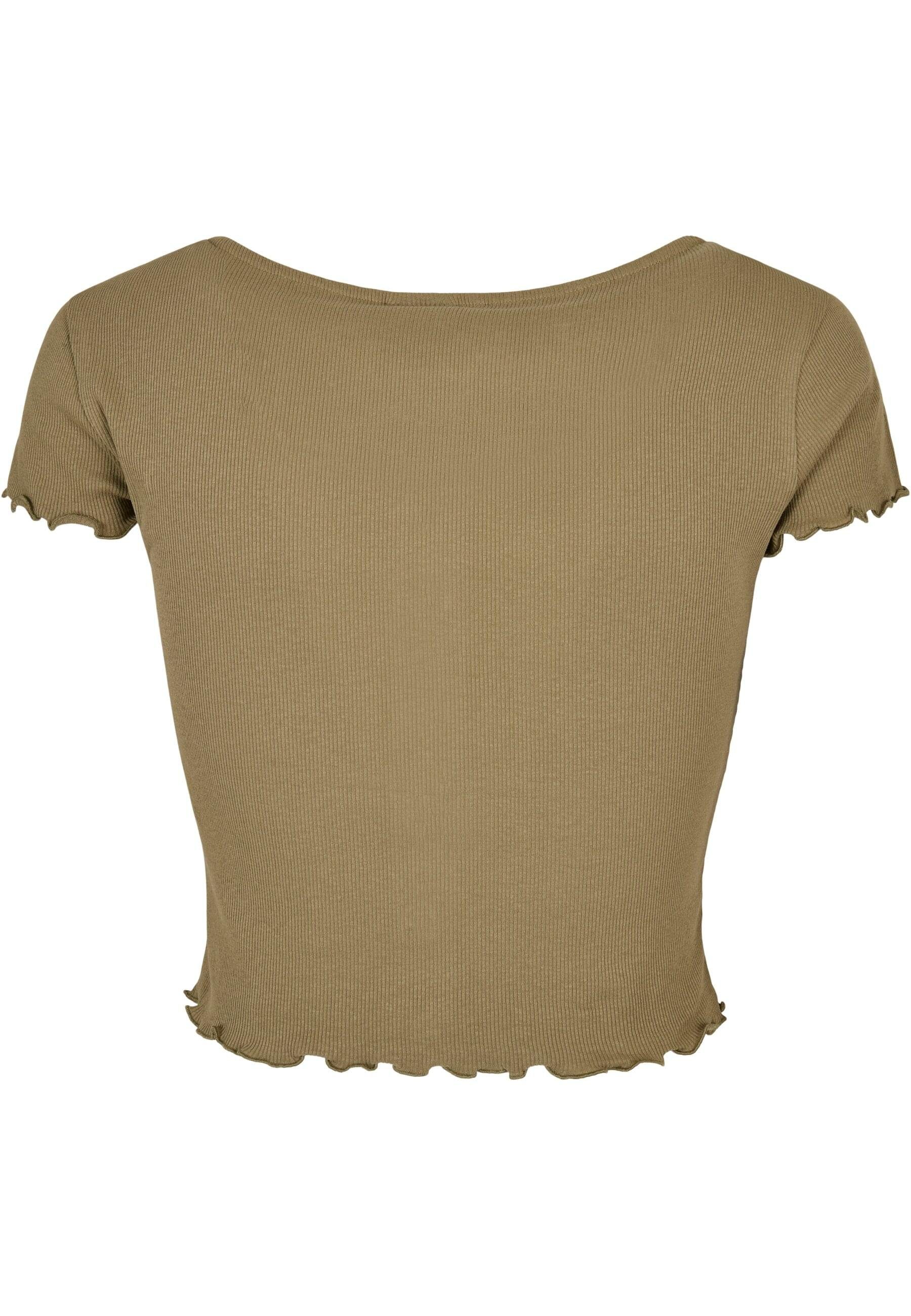 URBAN CLASSICS Kurzarmshirt "Urban Classics Damen Ladies Cropped Button Up günstig online kaufen