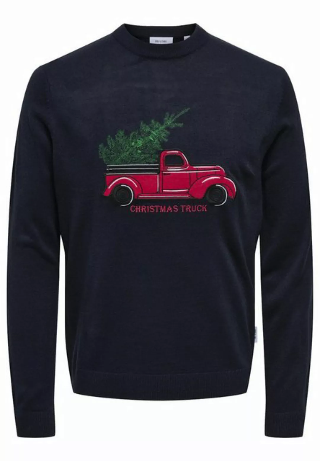 ONLY & SONS Strickpullover Pullover XMAS APLICATION Strickpullover R-Neck ( günstig online kaufen