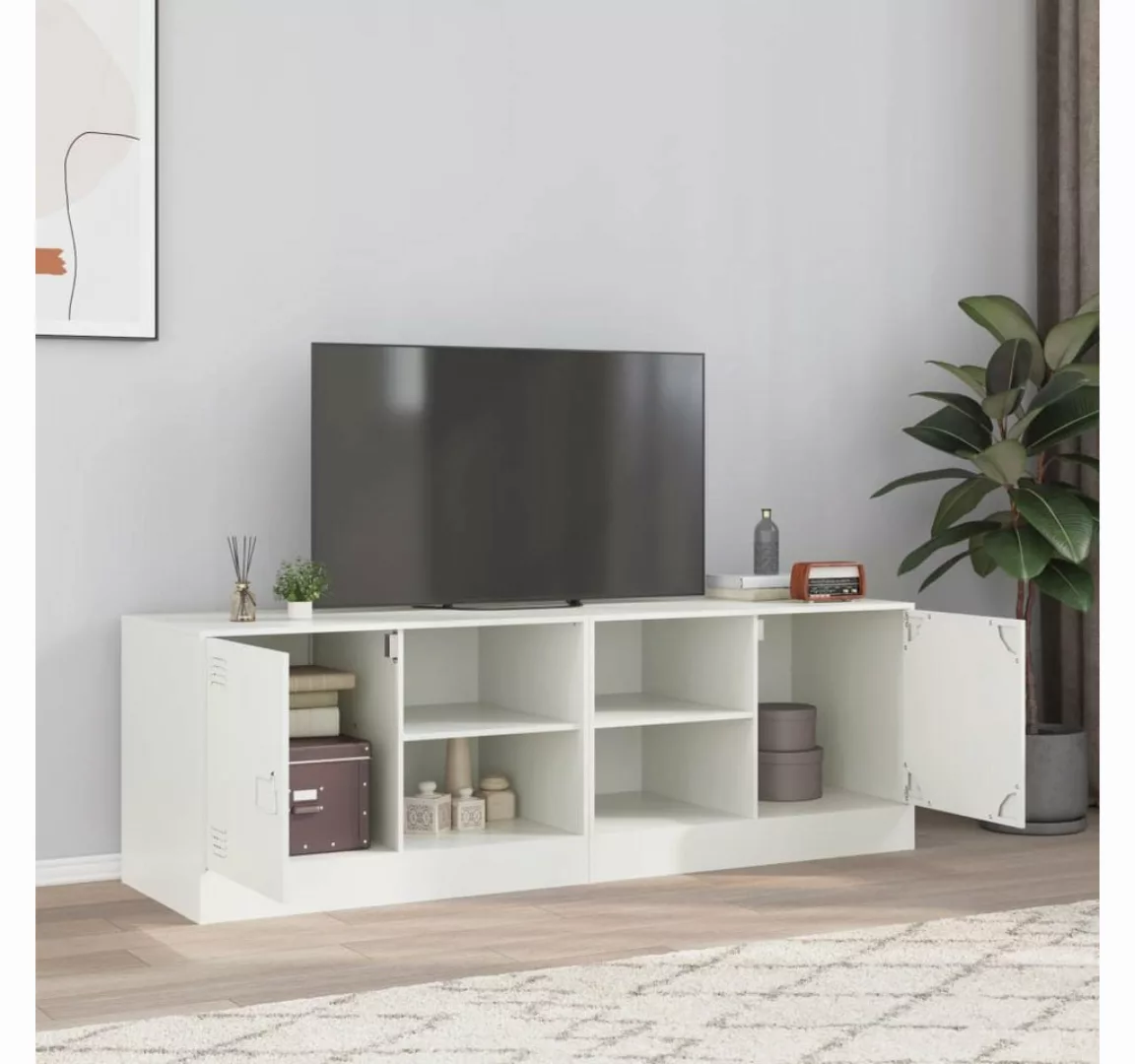 vidaXL TV-Schrank TV-Schränke 2 Stk. Weiß 67x39x44 cm Stahl (2-St) günstig online kaufen